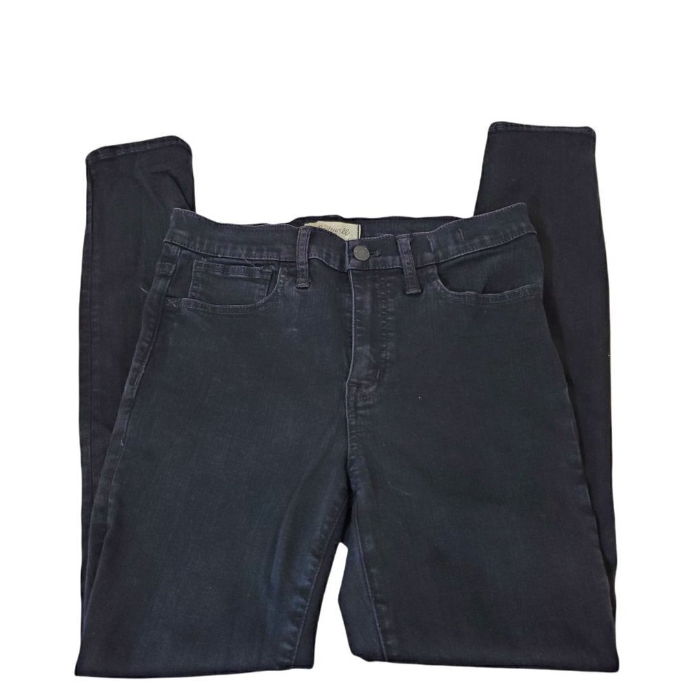 Madewell Roadtripper Womens Black Skinny Jean Leather Patch Cotton Blnd Women 27